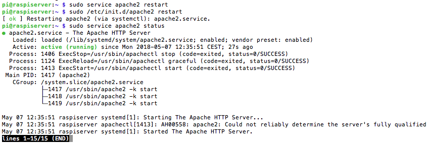 captura estado del servidor Apache