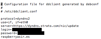 captura 1 configuración cliente DDNS ddclient